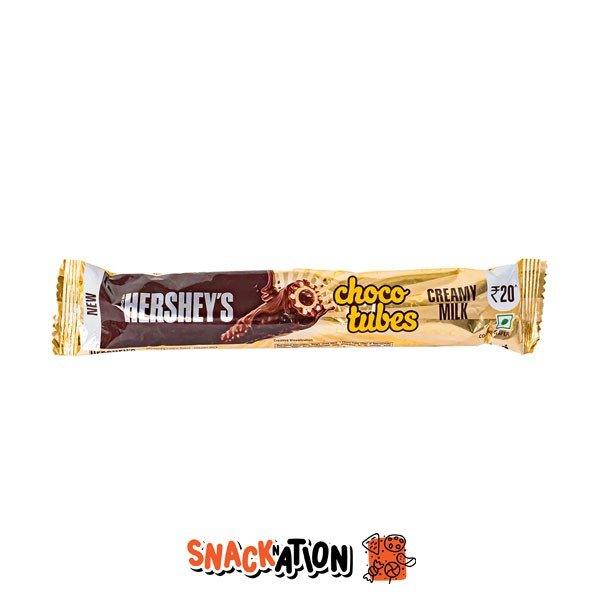 HERSHEY'S Choco Tubes Creamy Milk Chocolate - Barretta di cioccolato croccante al latte 25 gr - Snackation