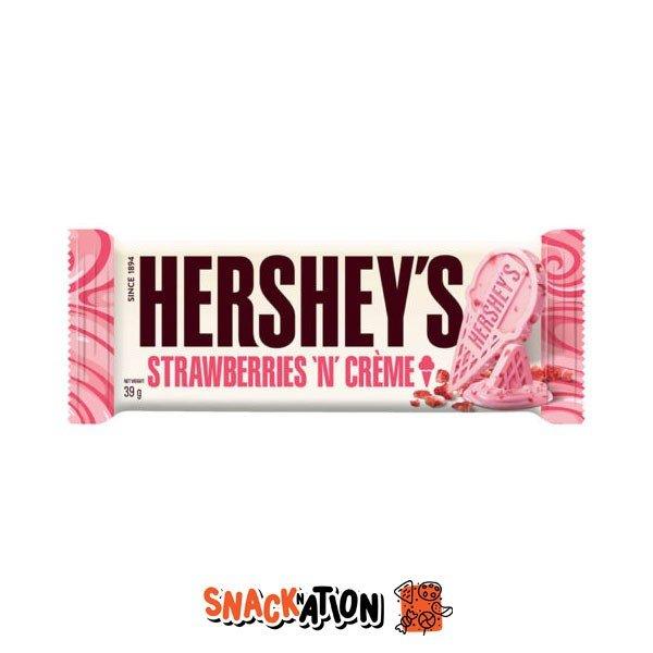 HERSHEY'S Strawberry N Cream - Tavoletta di cioccolato bianco e fragola 39 gr - Snackation