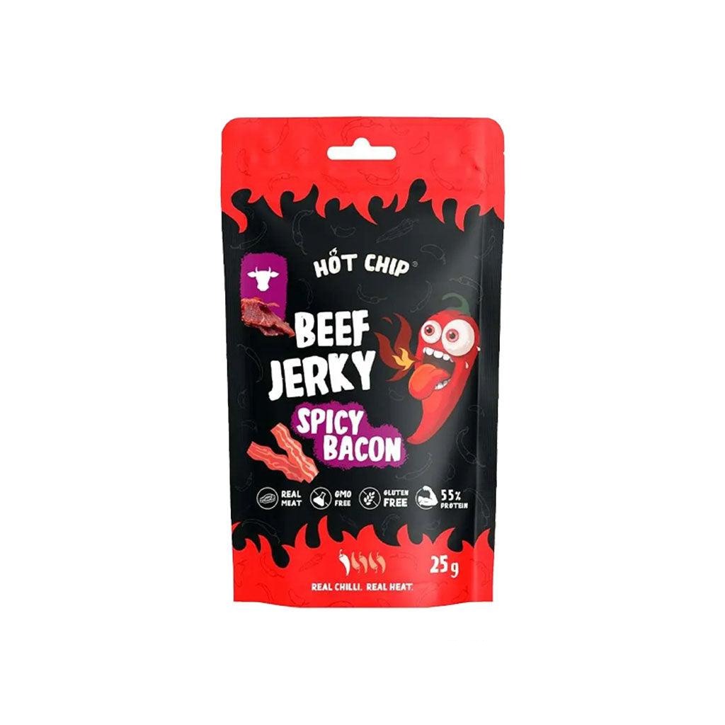 Hot Chip Beef Jerky Spicy Bacon - Carne secca aromatizzata al bacon 25 gr - Snackation