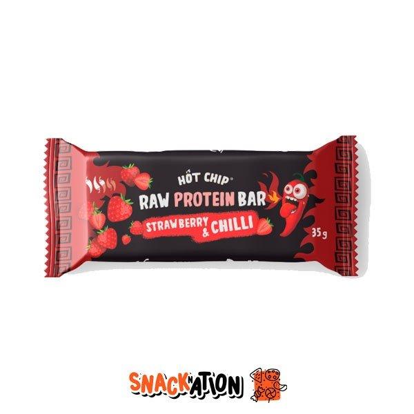 Hot Chip Raw Strawberry Protein Bar - Barretta proteica Fragola e Peperoncino 35gr - Snackation