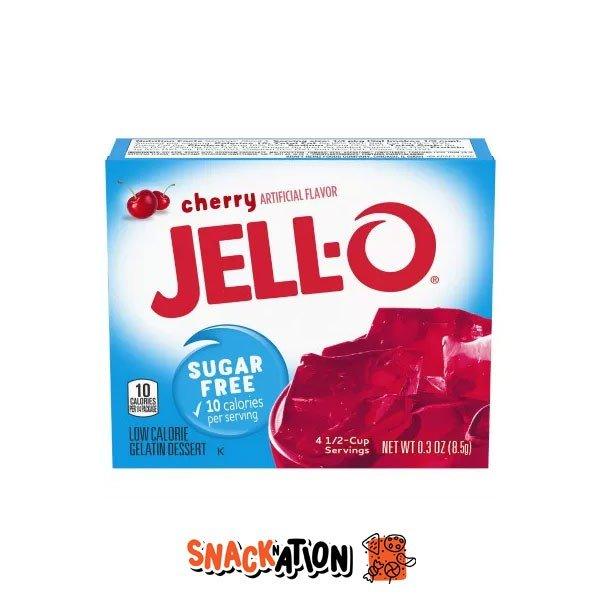 JELL-O Cherry Sugar Free - Preparato per gelatina alla ciliegia senza zucchero 85 gr - Snackation