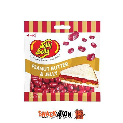 JELLY BELLY Peanut Butter & Jelly - caramelle al gusto di burro d'arachidi e marmellata di fragole 70 gr - Snackation