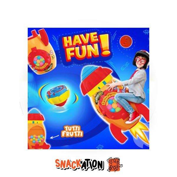 JOHNY BEE Spinning Rocket Candy - Missile giocattolo con caramelle 5 gr - Snackation