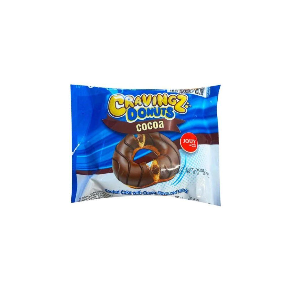 JOUY&CO Cravingz Donuts Cocoa - Ciambella glassata e ripiena di Cioccolato 35 gr - Snackation