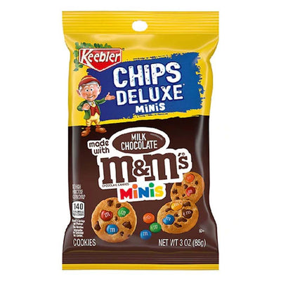 KEEBLER Chips Deluxe Minis Cookie M&M's - Piccoli biscotti con gocce di cioccolato e m&m's 85 gr - Snackation