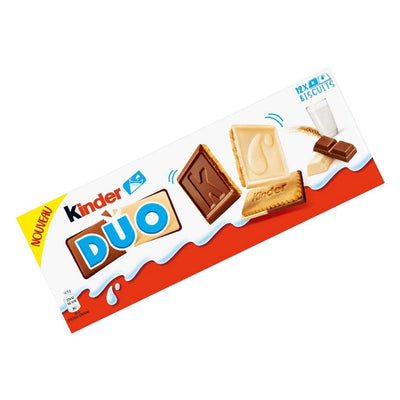 Kinder Duo - Biscotti con cioccolato al latte e bianco 150 gr - Snackation