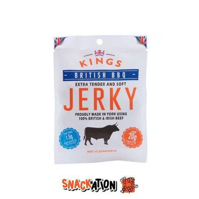 KINGS Beef Jerky British BBQ - carne essiccata aromatizzata al barbeque 25 gr - Snackation