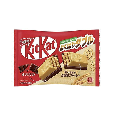 KITKAT Double Wheat Biscuit - Barretta di cioccolato bigusto e con farina integrale 116 gr - Snackation