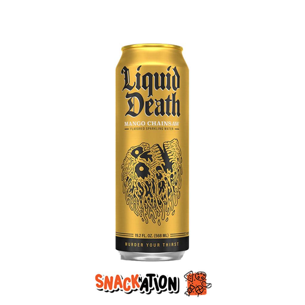 LIQUID DEATH Mango Chainsaw - Acqua Frizzante delle Alpi aromatizzata al Mango 568 ml - Snackation