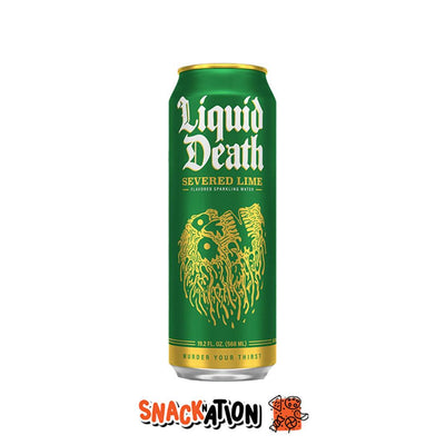 LIQUID DEATH Severed Lime - Acqua Frizzante delle Alpi aromatizzata al Lime 568 ml - Snackation