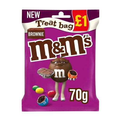 M&M's Salted Brownie Treat Bag - Confetti di cioccolato ripieni di Brownie 70 gr - Snackation