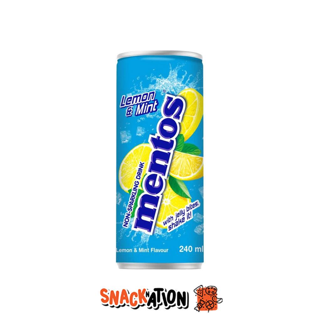 MENTOS Lemon & Mint - Bevanda non gassata al gusto di Limone, Menta e pezzi di nata de coco 240 ml - Snackation