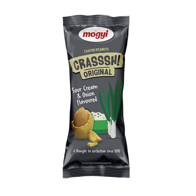 MOGYI Crasssh! Original Sour Cream & Onion - Arachidi con copertura croccante al gusto panna acida e cipolla 60 gr - Snackation