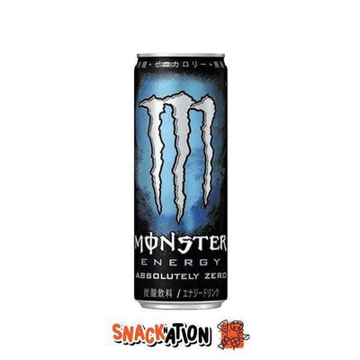 MONSTER ENERGY Absolute Zero Japan LEGGERMENTE AMMACCATA - Bevanda Energetica al gusto di agrumi 355 ml - Snackation