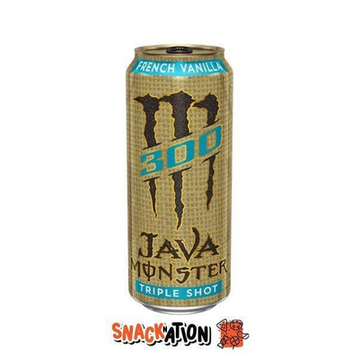 MONSTER ENERGY Java Triple Shot French Vanilla LEGGERMENTE AMMACCATA - Bevanda Energetica al gusto di caffè, panna e vaniglia francese 473 ml - Snackation
