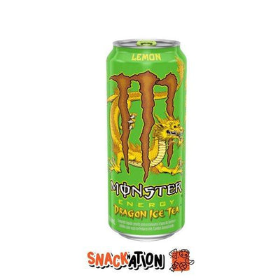 MONSTER ENERGY Lemon Dragon Ice Tea - Bevanda Energetica al gusto di Te al Limone 473 ml - Snackation