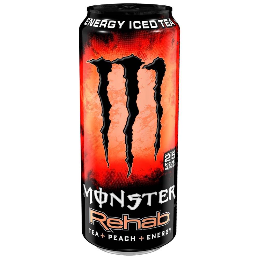 MONSTER ENERGY Rehab Iced Peach Tea - Bevanda Energetica non gassata al gusto di tè alla pesca 500 ml - Snackation