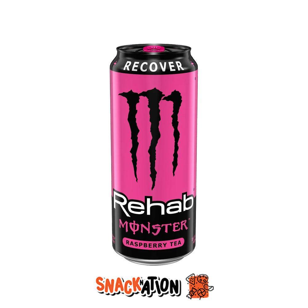 MONSTER ENERGY Rehab Recover Raspberry Tea LEGGERMENTE AMMACCATA - Bevanda Energetica al gusto di te al lampone 458 ml - Snackation