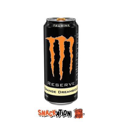 MONSTER ENERGY Reserve Orange Dreamsicle LEGGERMENTE AMMACCATA - Bevanda Energetica al gusto di vaniglia e arancia 473 ml - Snackation