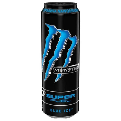 MONSTER ENERGY Super Fuel Blue Ice LEGGERMENTE AMMACCATA - Bevanda Energetica al gusto lampone blu 568 - Snackation