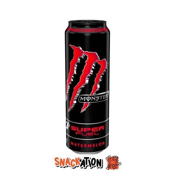 MONSTER ENERGY Super Fuel Watermelon LEGGERMENTE AMMACCATA - Bevanda Energetica al gusto Anguria 568 ml - Snackation