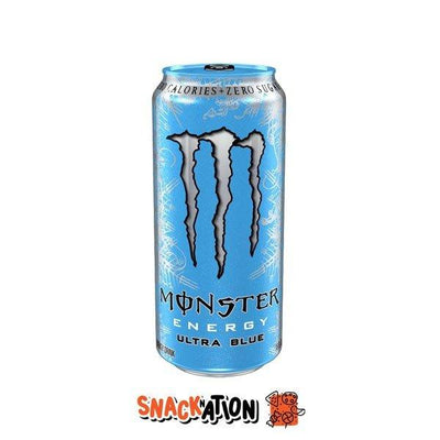 MONSTER ENERGY Ultra Blue - Bevanda Energetica ai mirtilli, mora e uva 473 ml - Snackation