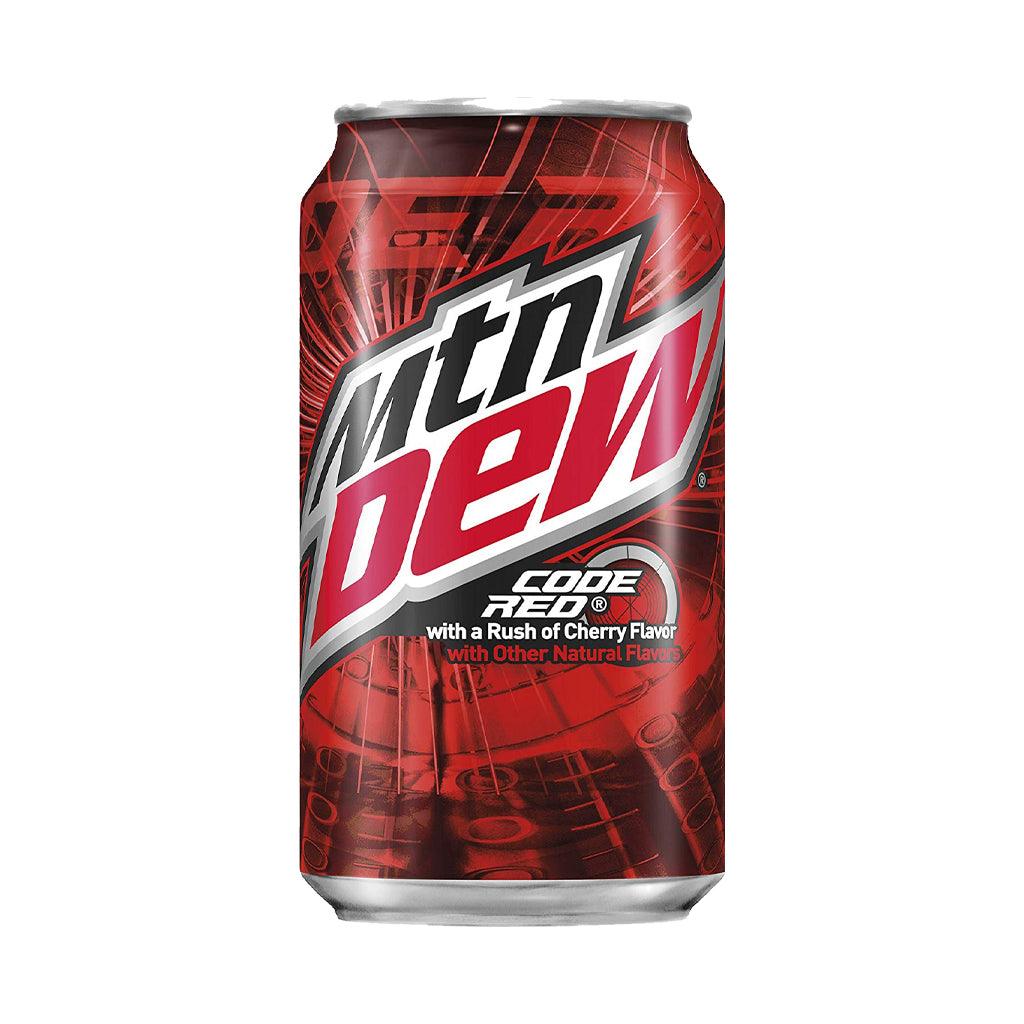 MOUNTAIN DEW Usa Code Red - Bevanda gassata al gusto Mountain Dew e ciliegia 355 ml - Snackation