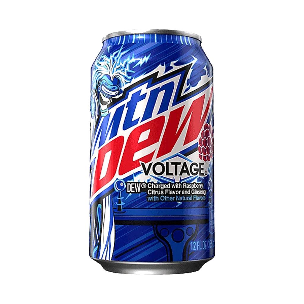 MOUNTAIN DEW Usa Voltage - Bevanda gassata al gusto Mountain Dew, lampone e ginseng 355 ml - Snackation
