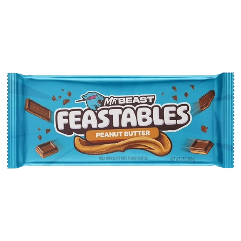 MrBeast Feastables Peanut Butter-cioccolato al latte cremoso con un cuore ricco di burro di arachidi .60gr