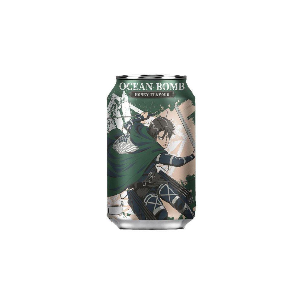 OCEAN BOMB Attack on Titan Levi - Bevanda Gassata al Gusto di Miele 330 ml - Snackation