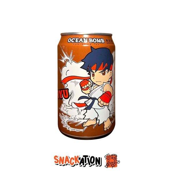 OCEAN BOMB Street Fighter Ryu - Bevanda gassata al gusto mela 330 ml - Snackation