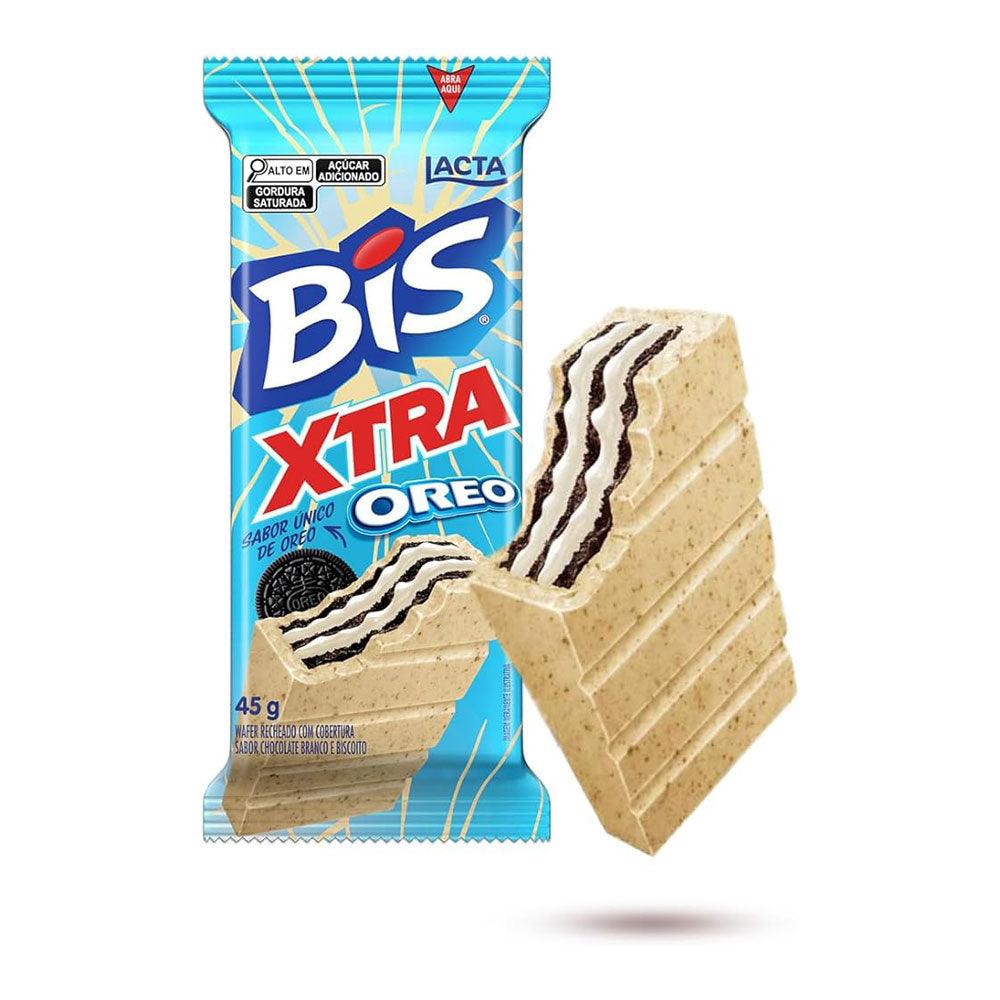 OREO Bis Xtra Brazil - Barretta di biscotti oreo ricoperta da cioccolato bianco e pezzetti di cookie 45 gr - Snackation