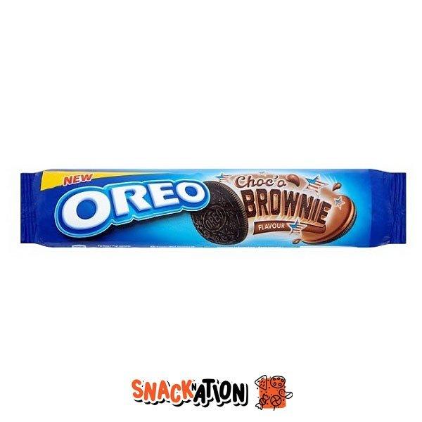 OREO Choc'o Brownie - Biscotti al cioccolato ripieni di crema Brownie 154 gr - Snackation