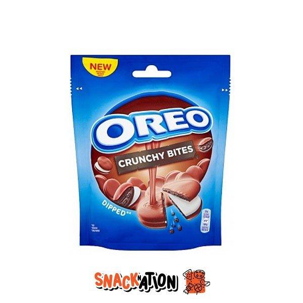 OREO Cruncy Bites Dipped - Piccoli biscotti oreo ricoperti di cioccolato 110 gr - Snackation