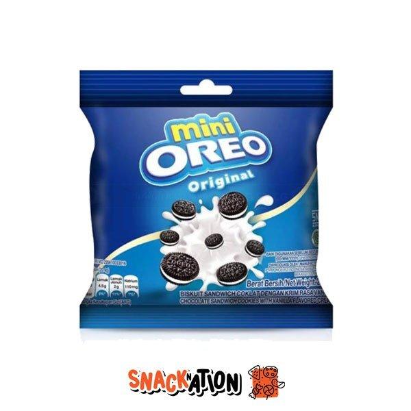 OREO MINI POUCH VANILLA - Mini biscotti al cioccolato con crema alla vaniglia 20,4 gr - Snackation