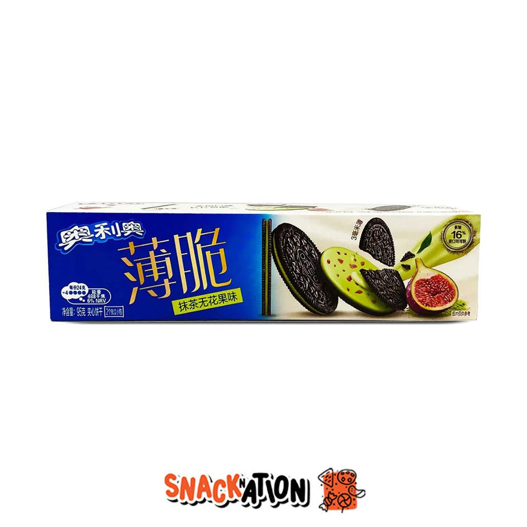 OREO Thin Fichi e Matcha - Biscotti con crema al te verde matcha e Fichi 95 gr - Snackation