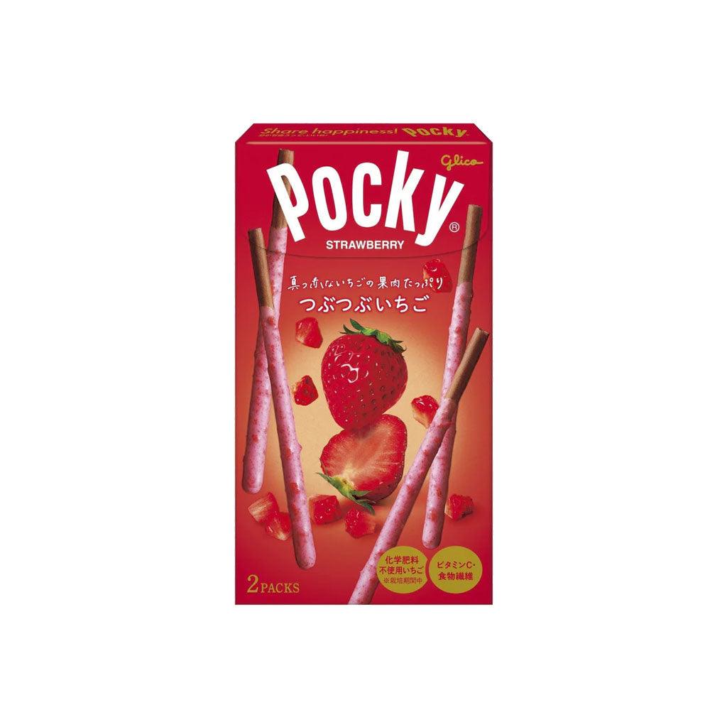 POCKY Tubutubu Strawberry - Stick integrale ricoperto di cioccolato e pezzetti di fragola 55 gr - Snackation
