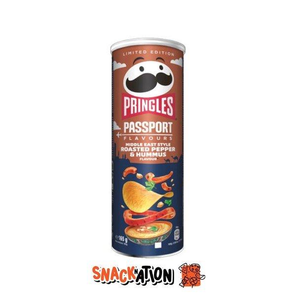 PRINGLES Passport Middle East Style Roasted Pepper & Hummus - Patatine gusto Taco Peperoni arrostiti e Hummus 185 gr - Snackation