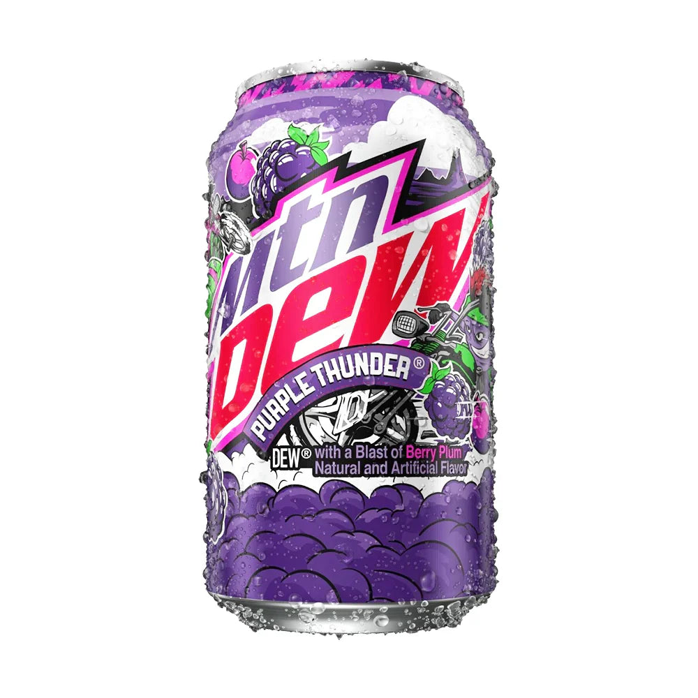 MOUNTAIN DEW Purple Thunder - Bevanda Gassata al gusto di Black Berry  355 ml