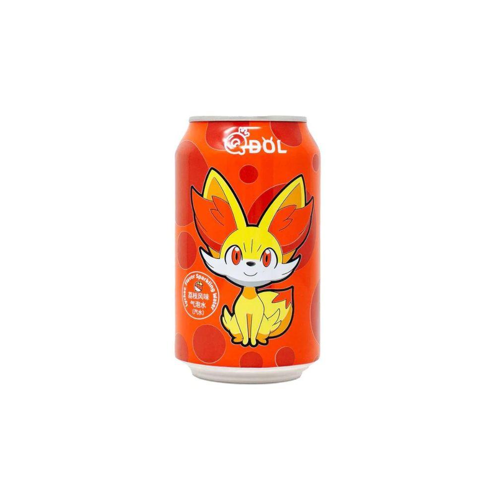 Qdol Pokemon Fennekin Litchi - Bevanda Gassata al Litchi 330 ml - Snackation