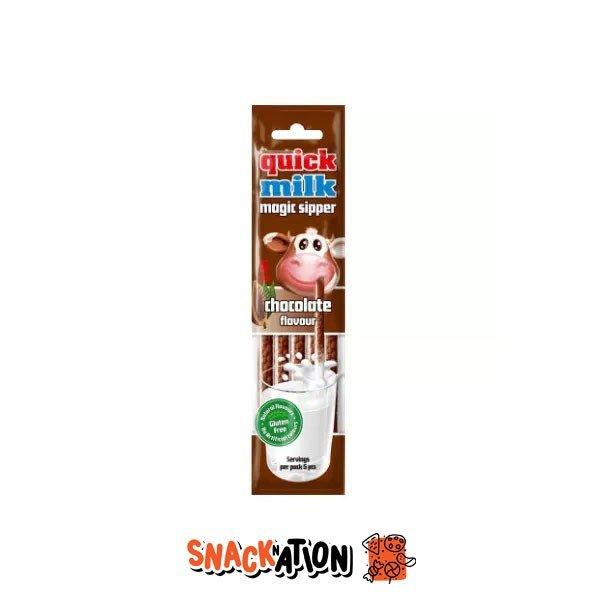 QUICK MILK Magic Sipper Chocolate - Cannucce con perline al gusto di cioccolato 30 gr - Snackation