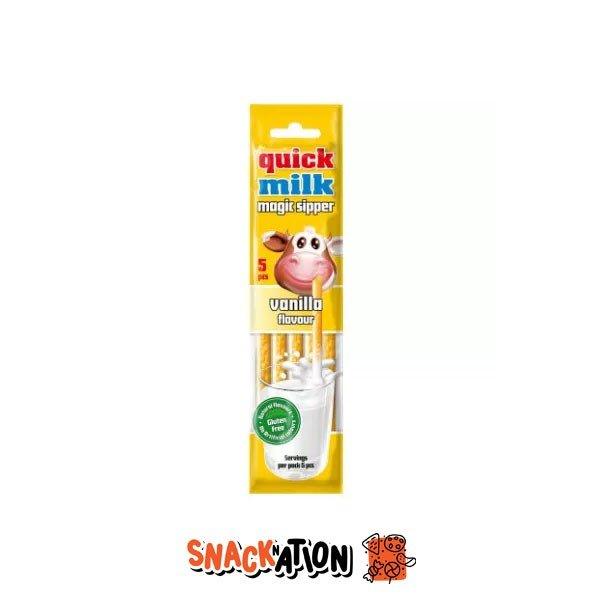 QUICK MILK Magic Sipper Vanilla - Cannucce con perline al gusto di vaniglia 30 gr - Snackation