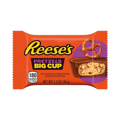 REESE'S Big Cup with Pretzels - Coppetta di cioccolato ripiena di burro di arachidi e pretzel 37 gr - Snackation