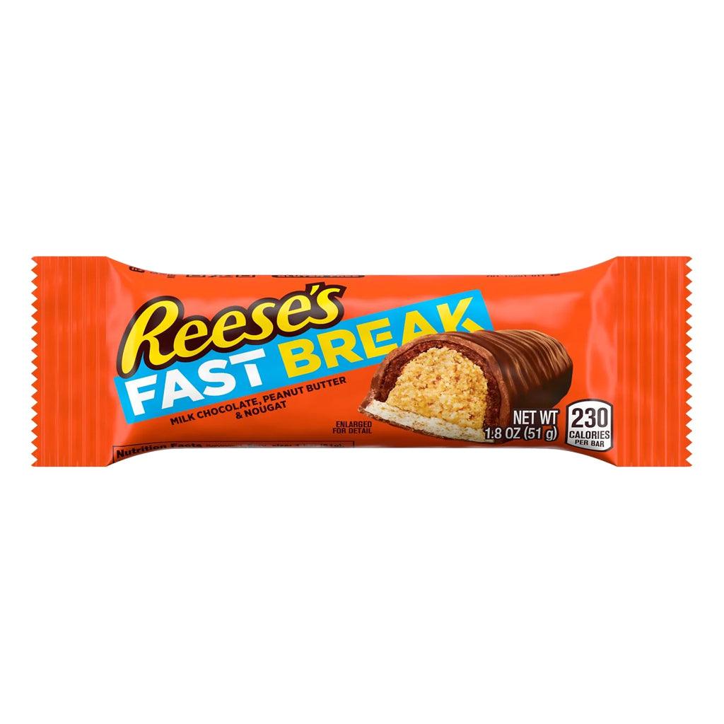 REESE'S Fast Break - Barretta di torrone con burro di arachidi e ricoperto da cioccolato al latte 51 gr - Snackation