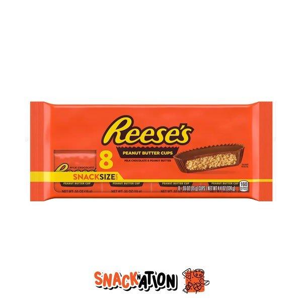 REESE'S - Peanut Butter Cup 8 PZ - Cioccolatini ripieni di burro d'arachidi formato convenienza 124 gr - Snackation