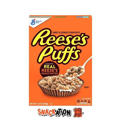 REESE'S Peanut Butter Puffs Cereal - Cereali al gusto di burro d'arachidi e cioccolata 326 gr - Snackation