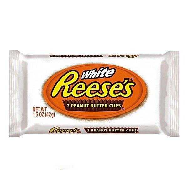 REESE'S - White Peanut Butters Cups - Cioccolatini bianchi ripieni di burro d'arachidi 39,5 gr - Snackation