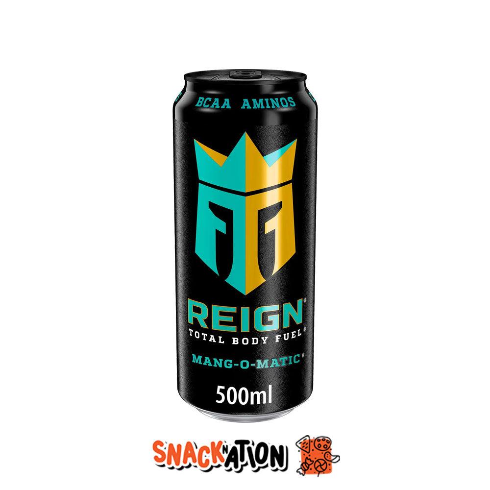 REIGN USA Mang-O-Matic ZERO SUGAR – Bevanda Energetica al gusto di mango e agrumi 500 ml - Snackation