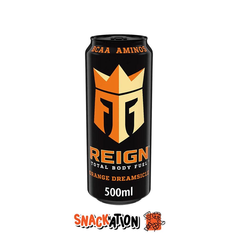 REIGN USA Orange Dremsicle ZERO SUGAR – Bevanda Energetica al gusto di vaniglia e arancia 500 ml - Snackation