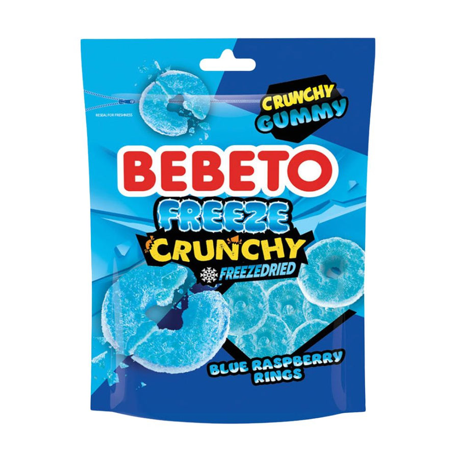 Bebeto Freeze Crunchy Blue Raspbery Rings - 35g